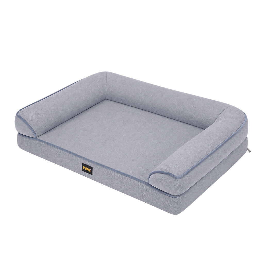 Pawz Cooling Orthopedic Dog Bed Waterproof Lining Washable Memory Foam Grey S