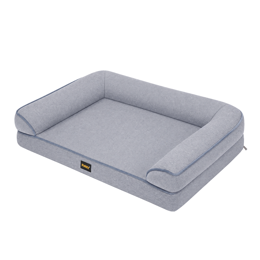 Pawz Cooling Orthopedic Dog Bed Waterproof Lining Washable Memory Foam Grey L