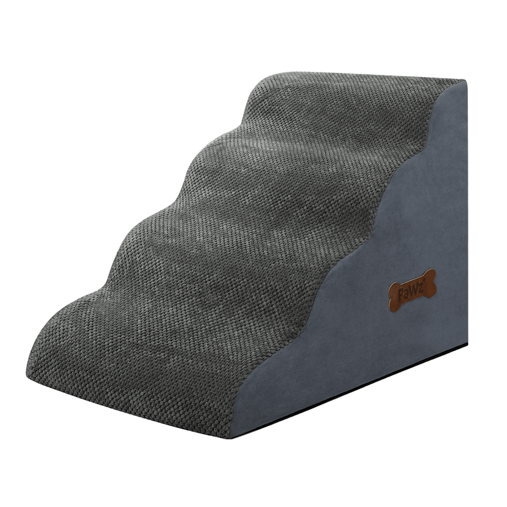 Pawz 4 Steps Pet Stairs Dog Ramp High Density Foam Grey