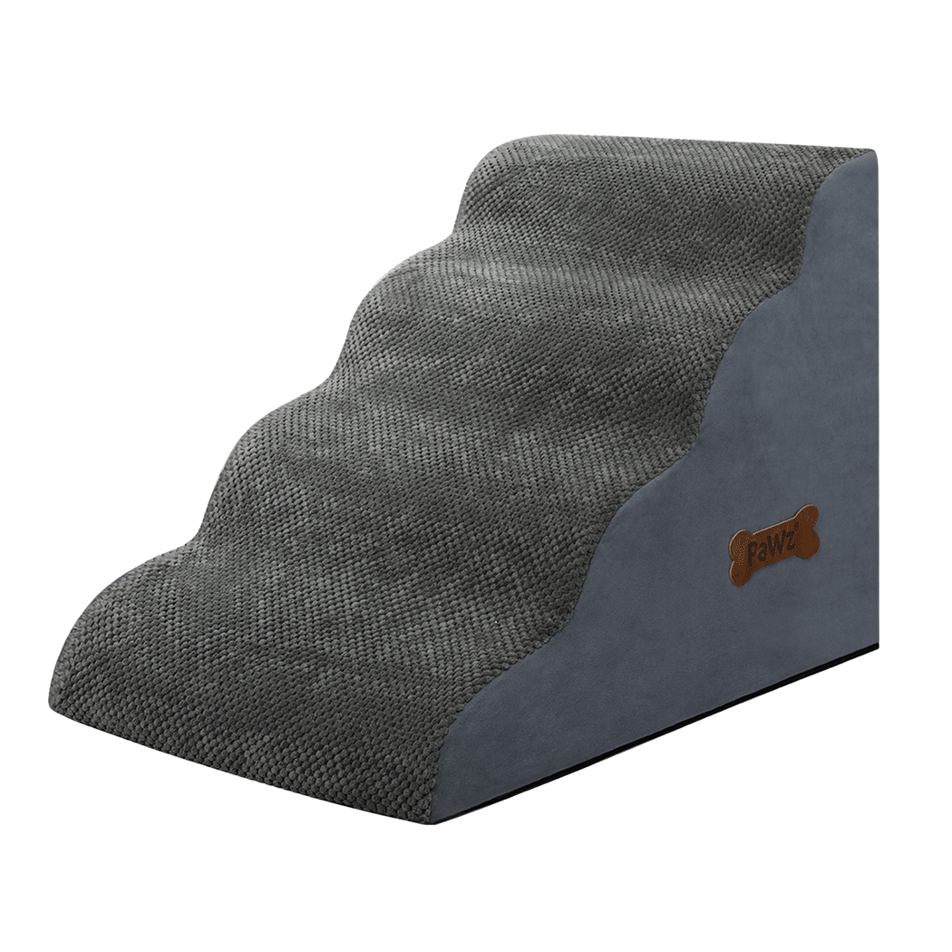 Pawz 4 Steps Pet Stairs Dog Ramp High Density Foam Grey
