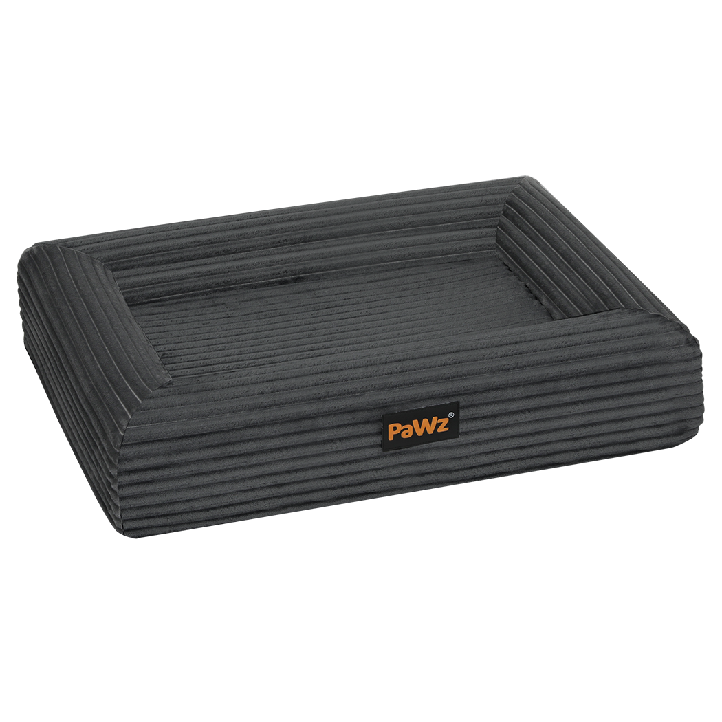 Pawz XL Size Orthopedic Dog Bed with Corduroy Removable Cover Waterproof Washable Grey
