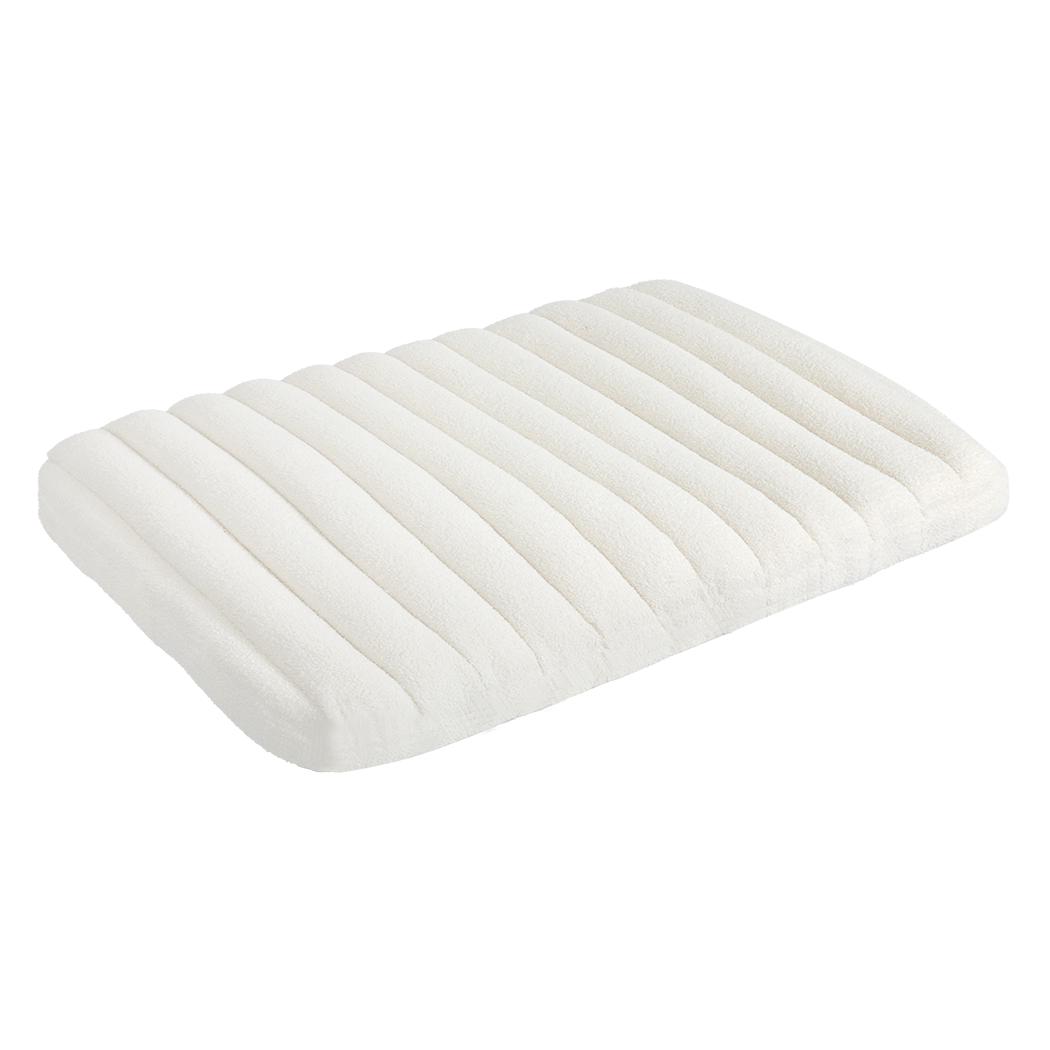 Pawz L Size Orthopedic Dog Bed with Sherpa Plush Removable Cover in White