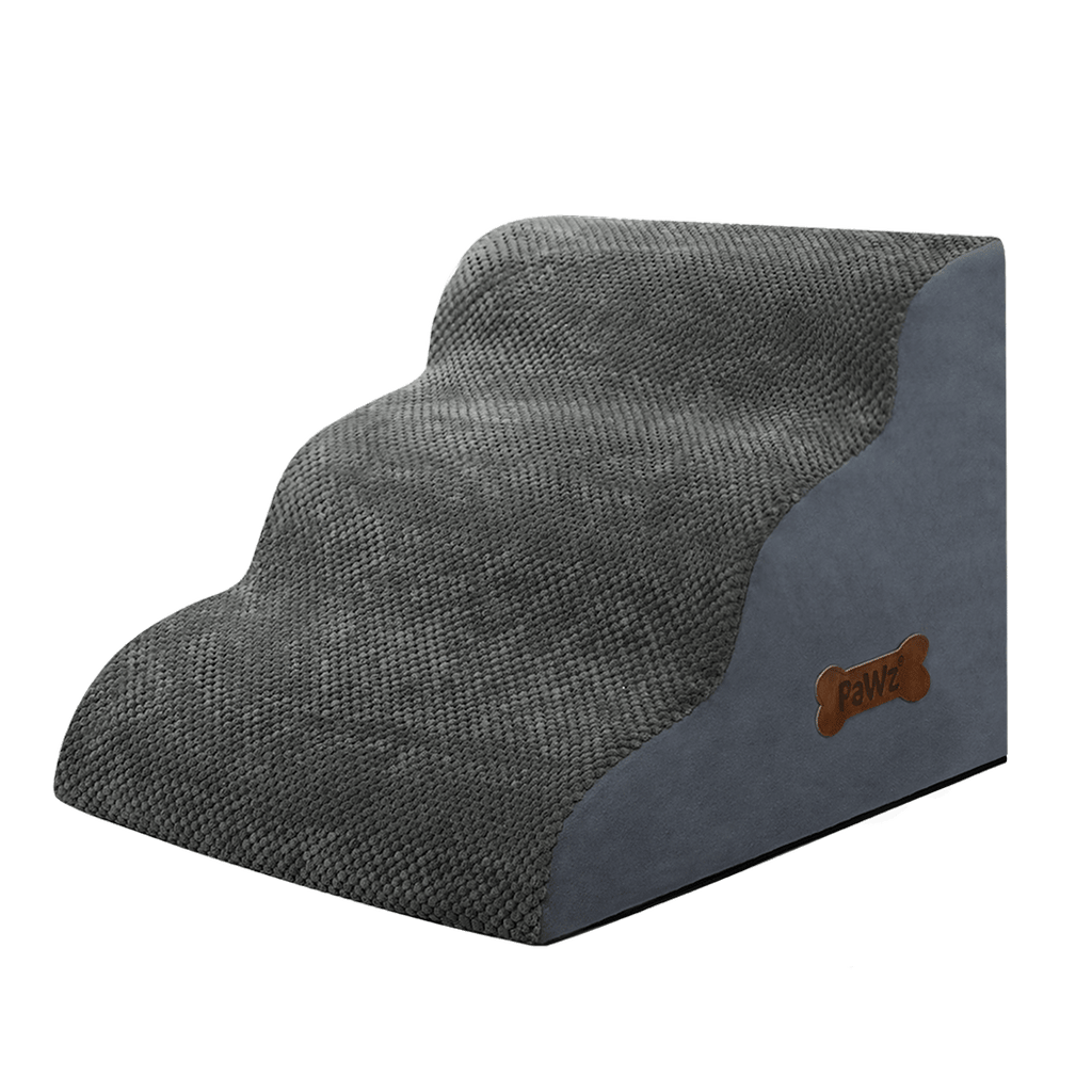 Pawz 3 Steps Pet Stairs Dog Ramp High Density Foam Grey