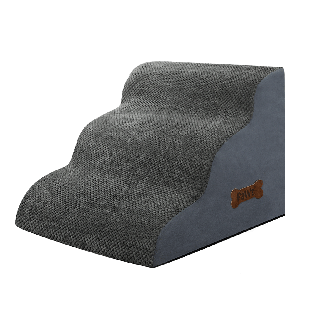 Pawz 3 Steps Pet Stairs Dog Ramp High Density Foam Grey