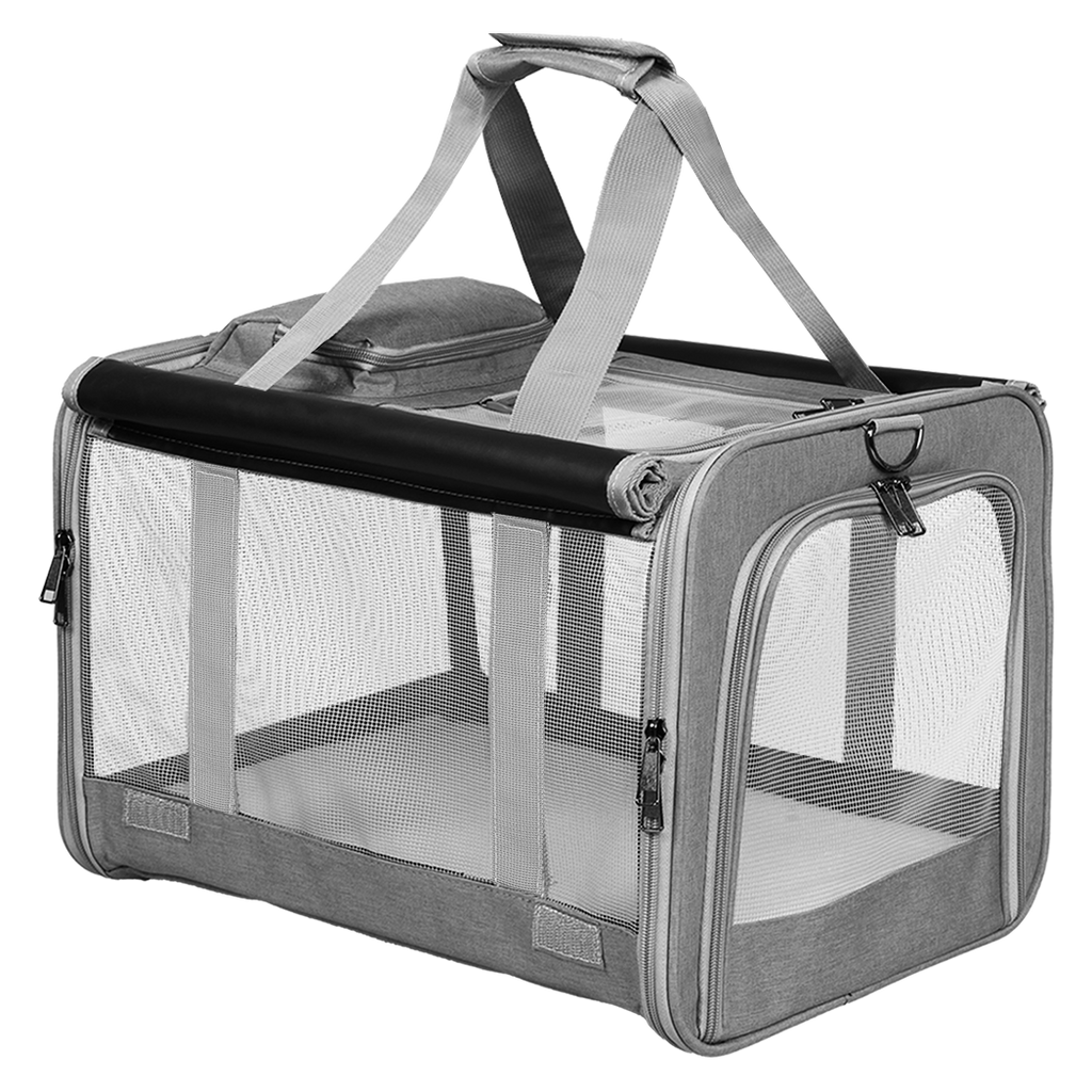 Pawz 3 in 1 Pet Soft Crate Dog Cat Carrier M Size Grey