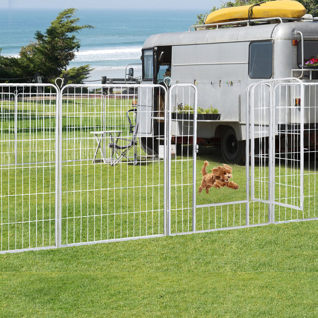 PaWz 8 Panel 48'' Pet Dog Playpen Puppy White 4kg chicken