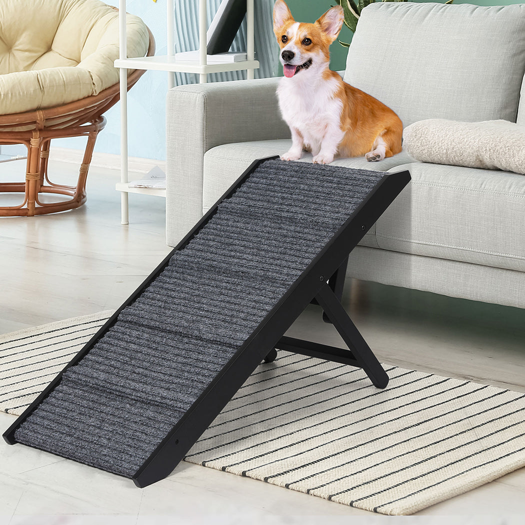PaWz Adjustable Dog Ramp Height Stair Black