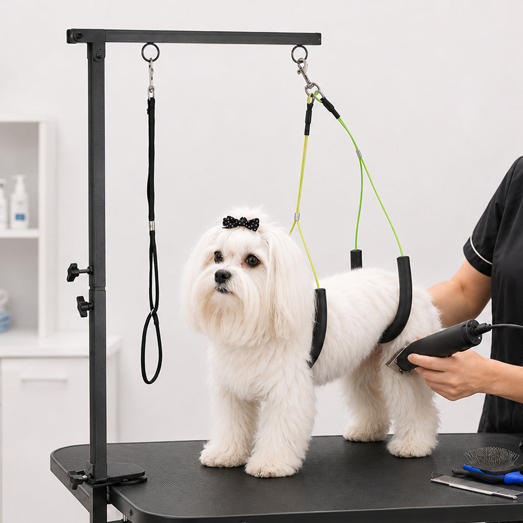 Pawz Dog Grooming Hammock Table Arm Adjustable 70-97cm Steel Clamp 2 Holders