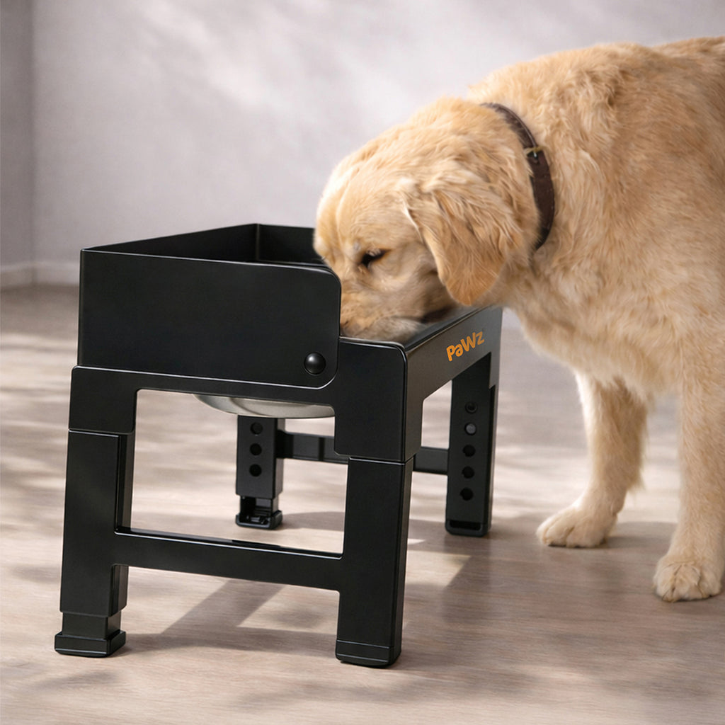 Pawz Elevated Dog Bowls Pet Feeder 6 Height Adjustable Raised Food Water Large