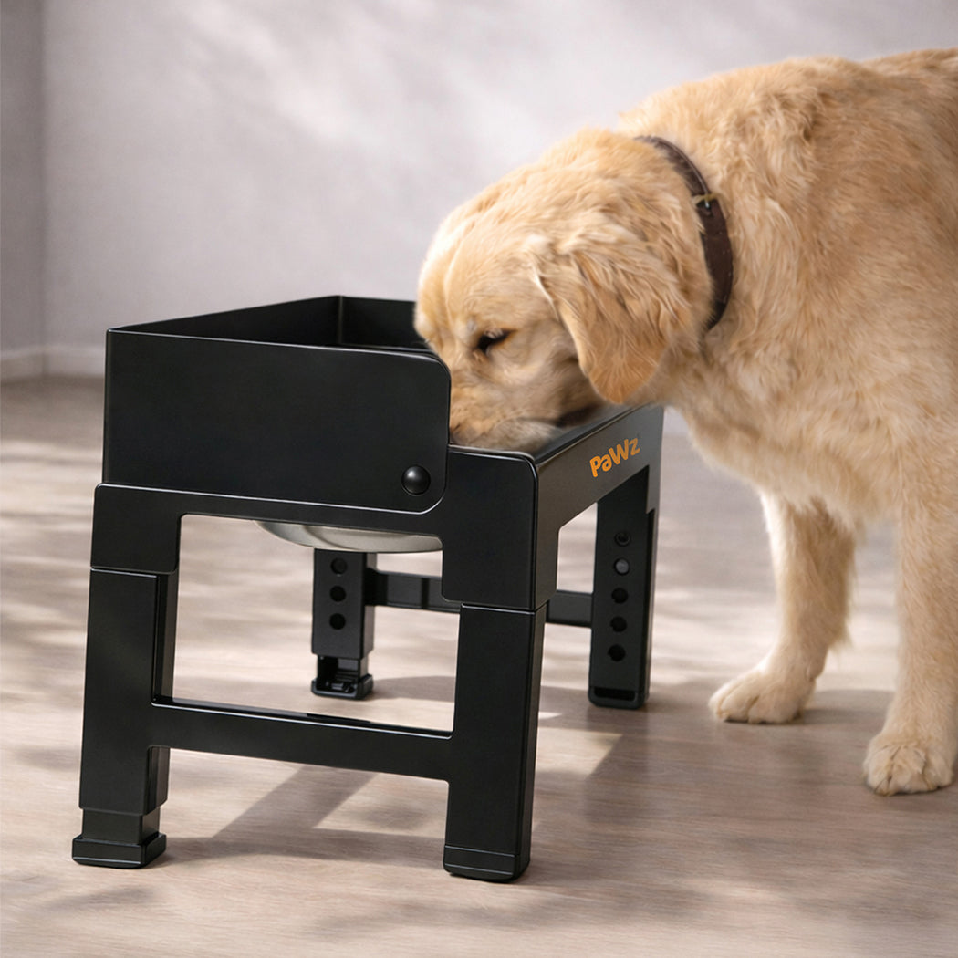 Pawz Elevated Dog Bowls Pet Feeder 6 Height Adjustable Raised Food Water Large