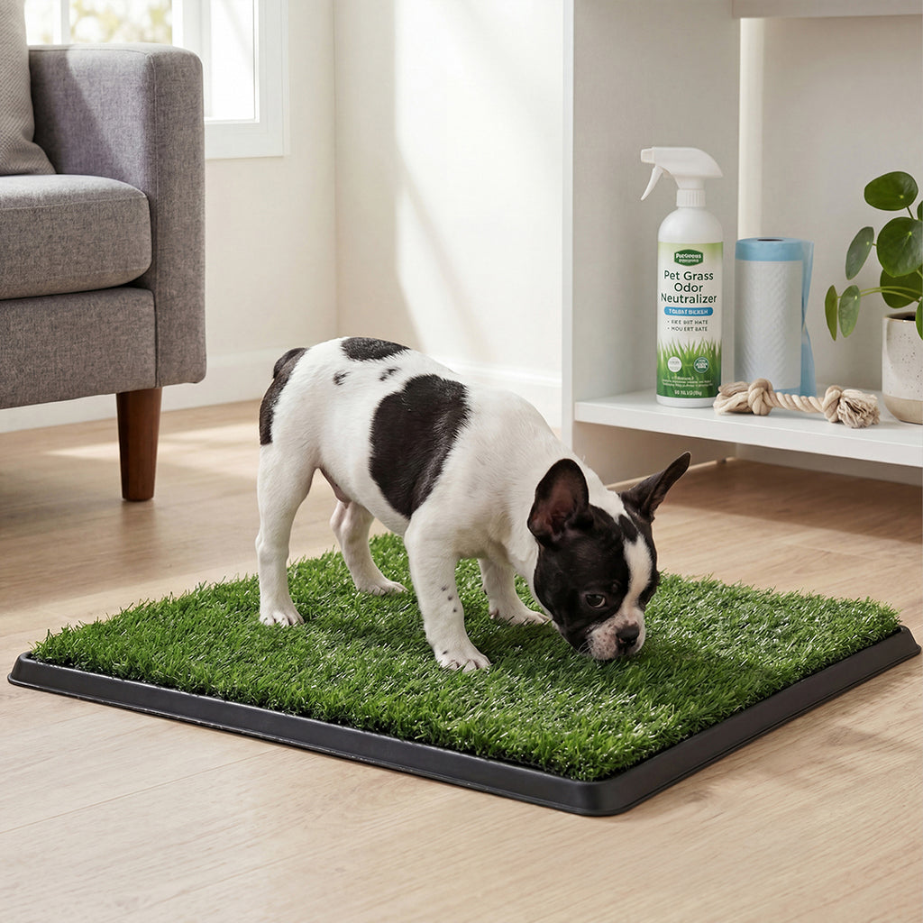 Pawz Dog Potty Tray with Grass Mat Washable Puppy Portable Training Toilet