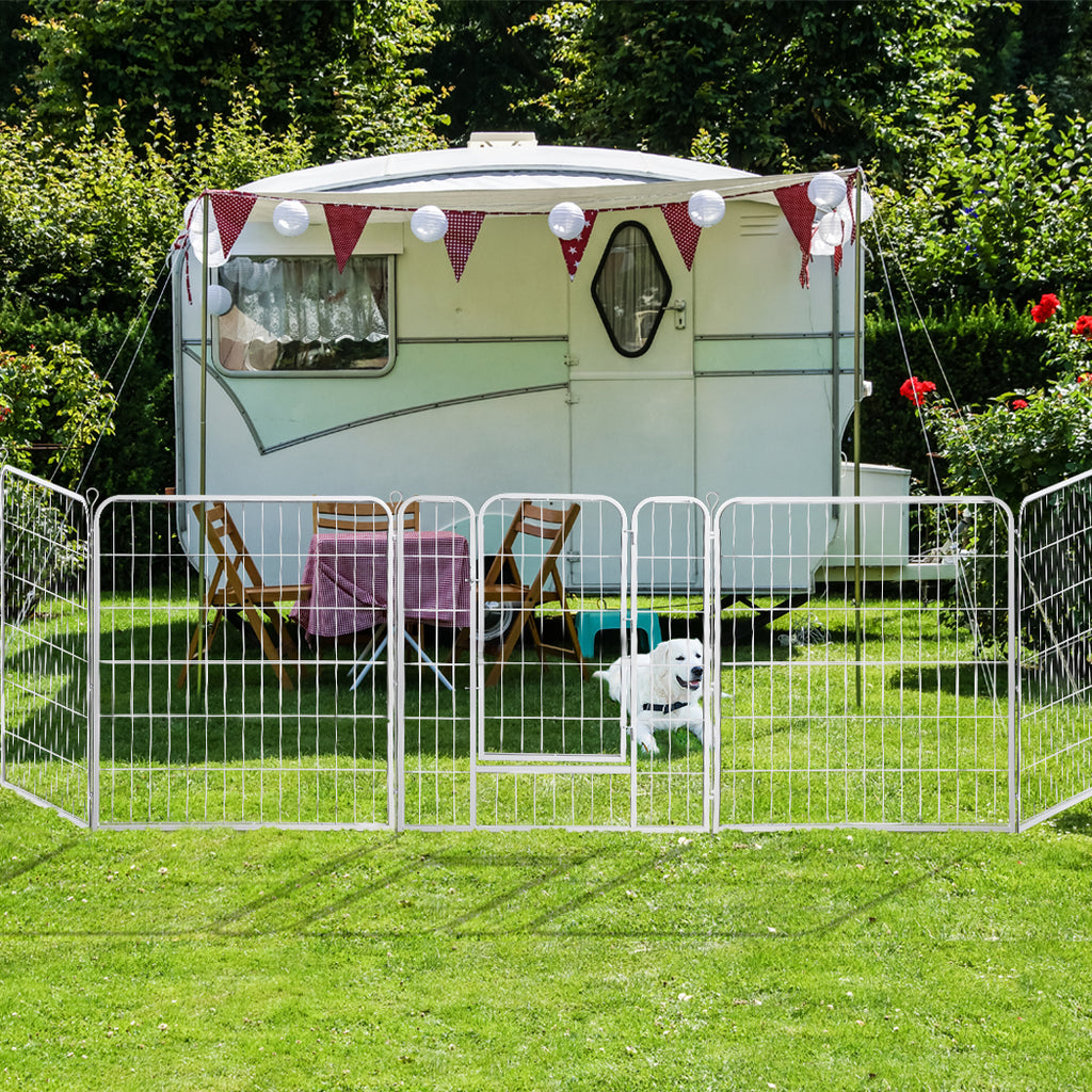 PaWz 8 Panel 48'' Pet Dog Playpen Puppy White 4kg chicken