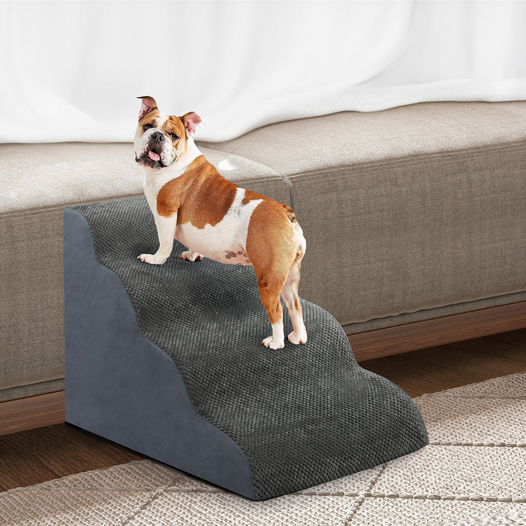 Pawz 4 Steps Pet Stairs Dog Ramp High Density Foam Grey
