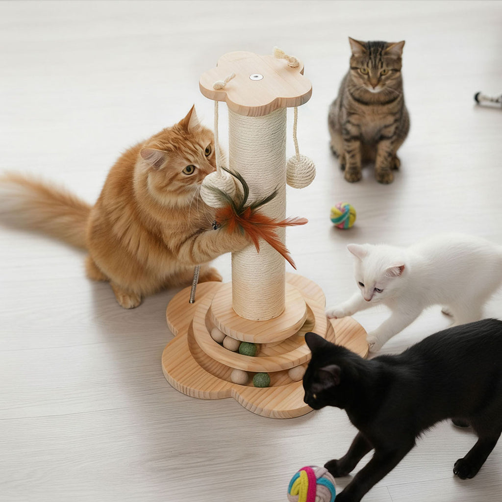 Pawz Cat Scratcher Wooden Scratching Post