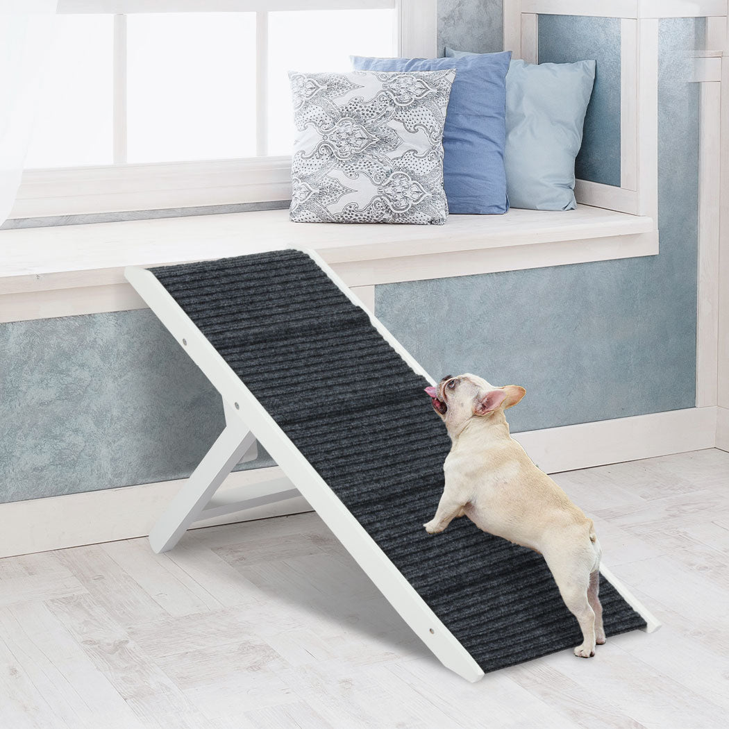 PaWz Adjustable Dog Ramp Height Stair White