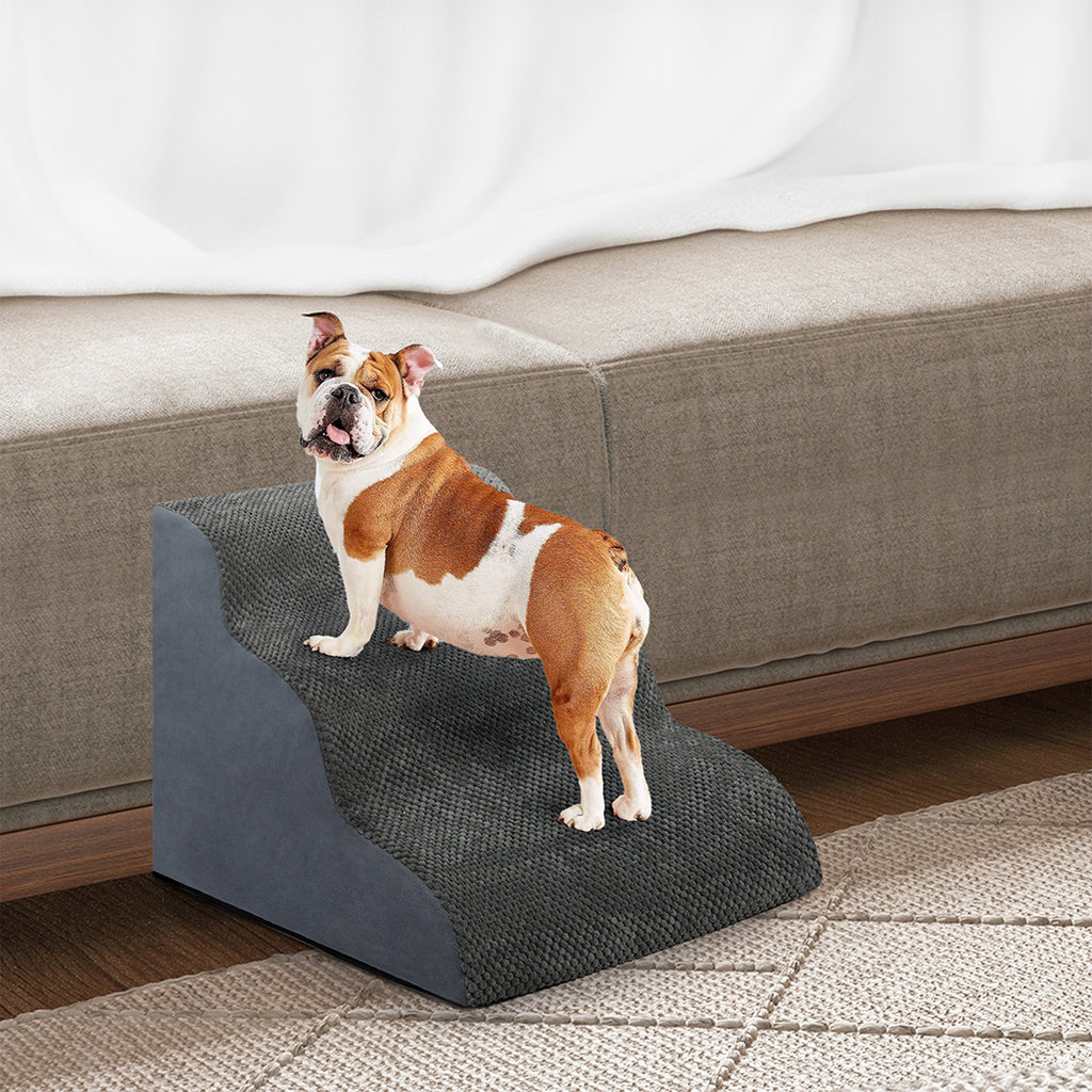 Pawz 3 Steps Pet Stairs Dog Ramp High Density Foam Grey