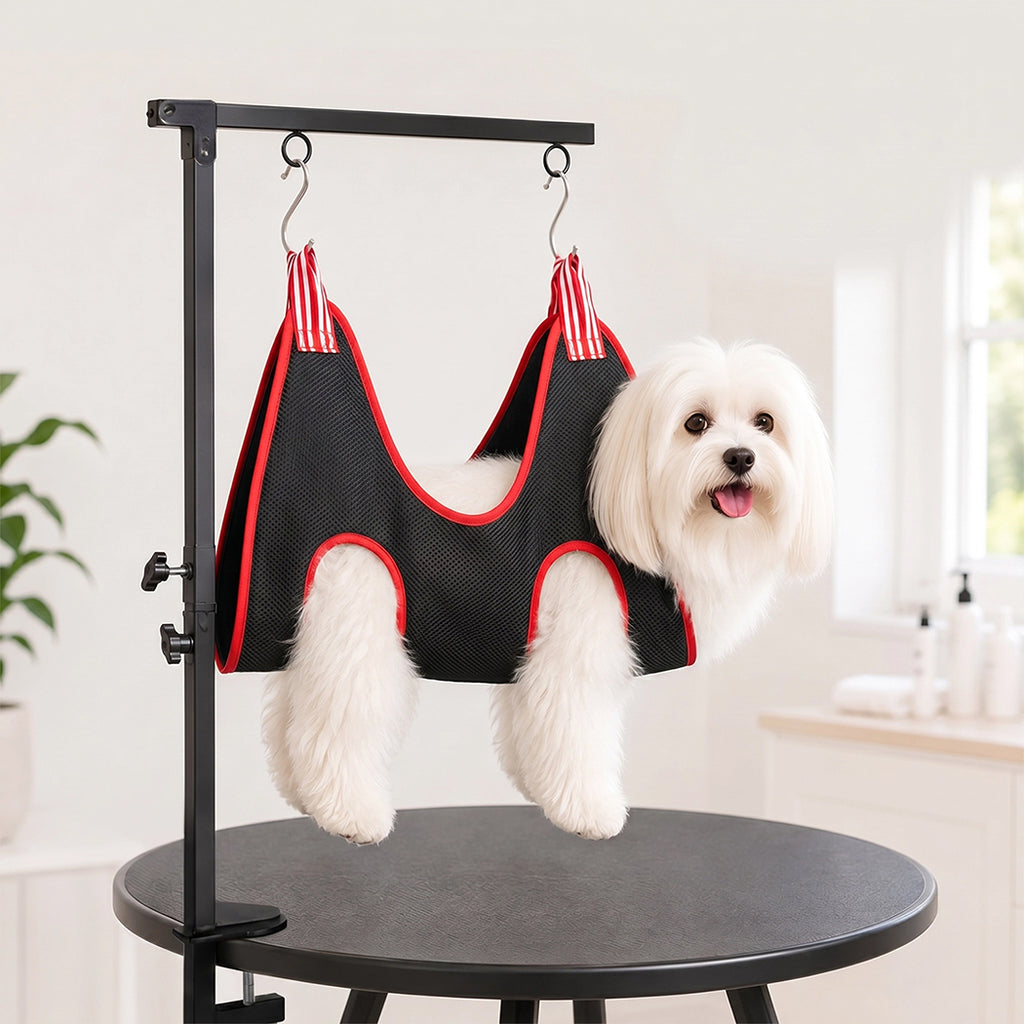 Pawz Dog Grooming Hammock Table Arm Adjustable 70-97cm Steel Clamp 2 Holders