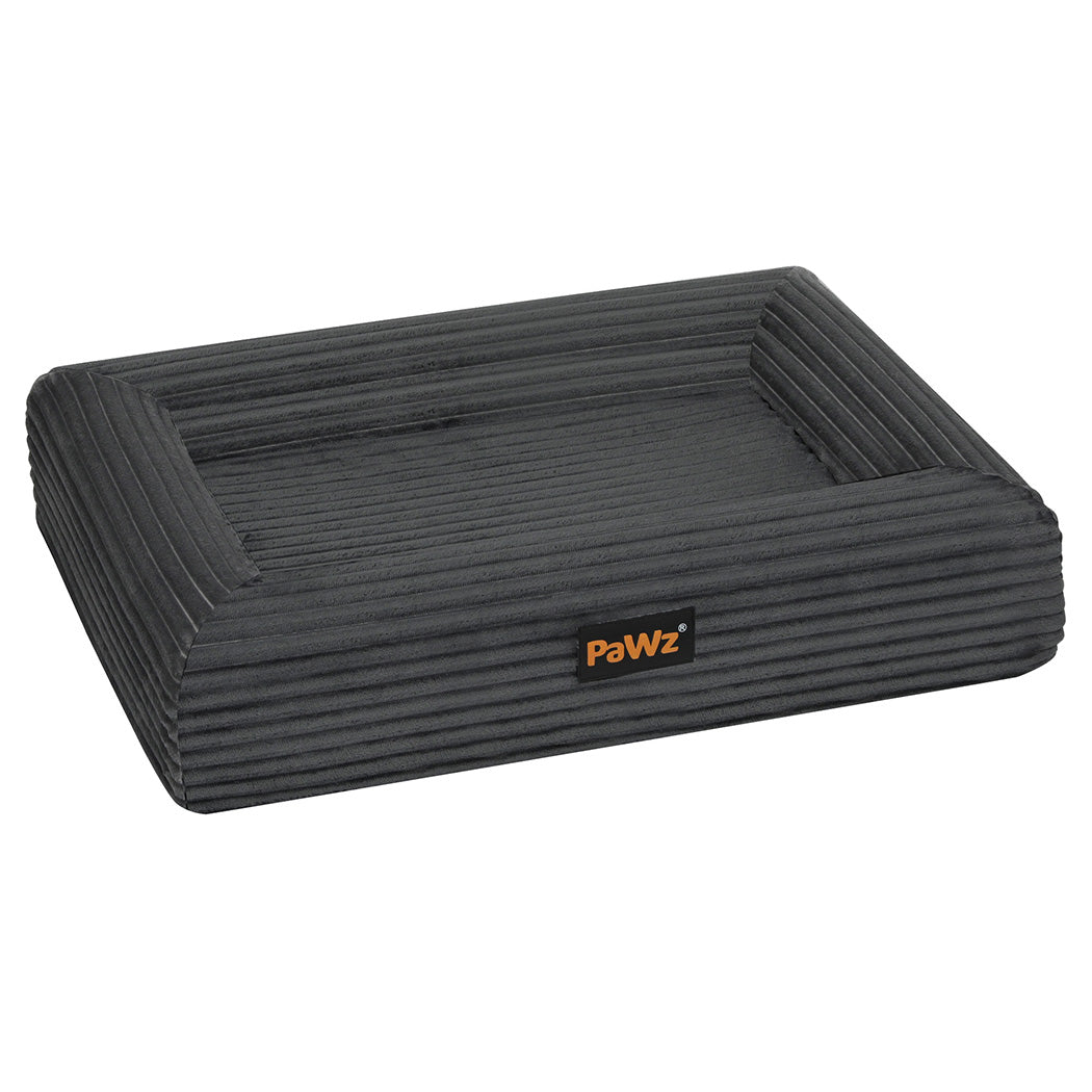 Pawz XL Size Orthopedic Dog Bed with Corduroy Removable Cover Waterproof Washable Grey