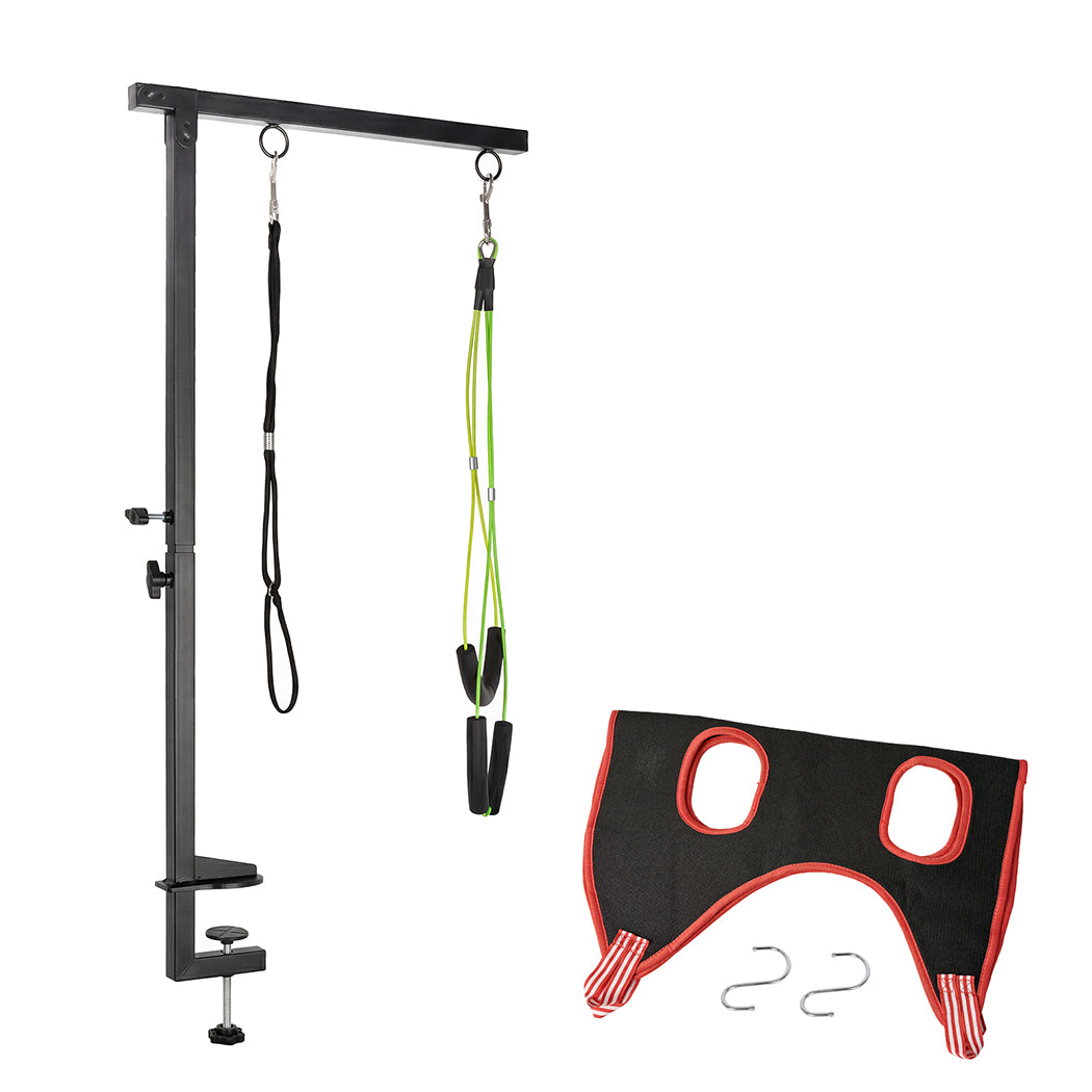 Pawz Dog Grooming Hammock Table Arm Adjustable 70-97cm Steel Clamp 2 Holders