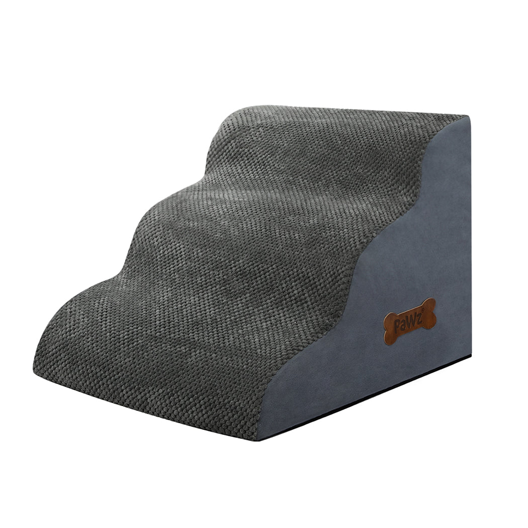 Pawz 3 Steps Pet Stairs Dog Ramp High Density Foam Grey