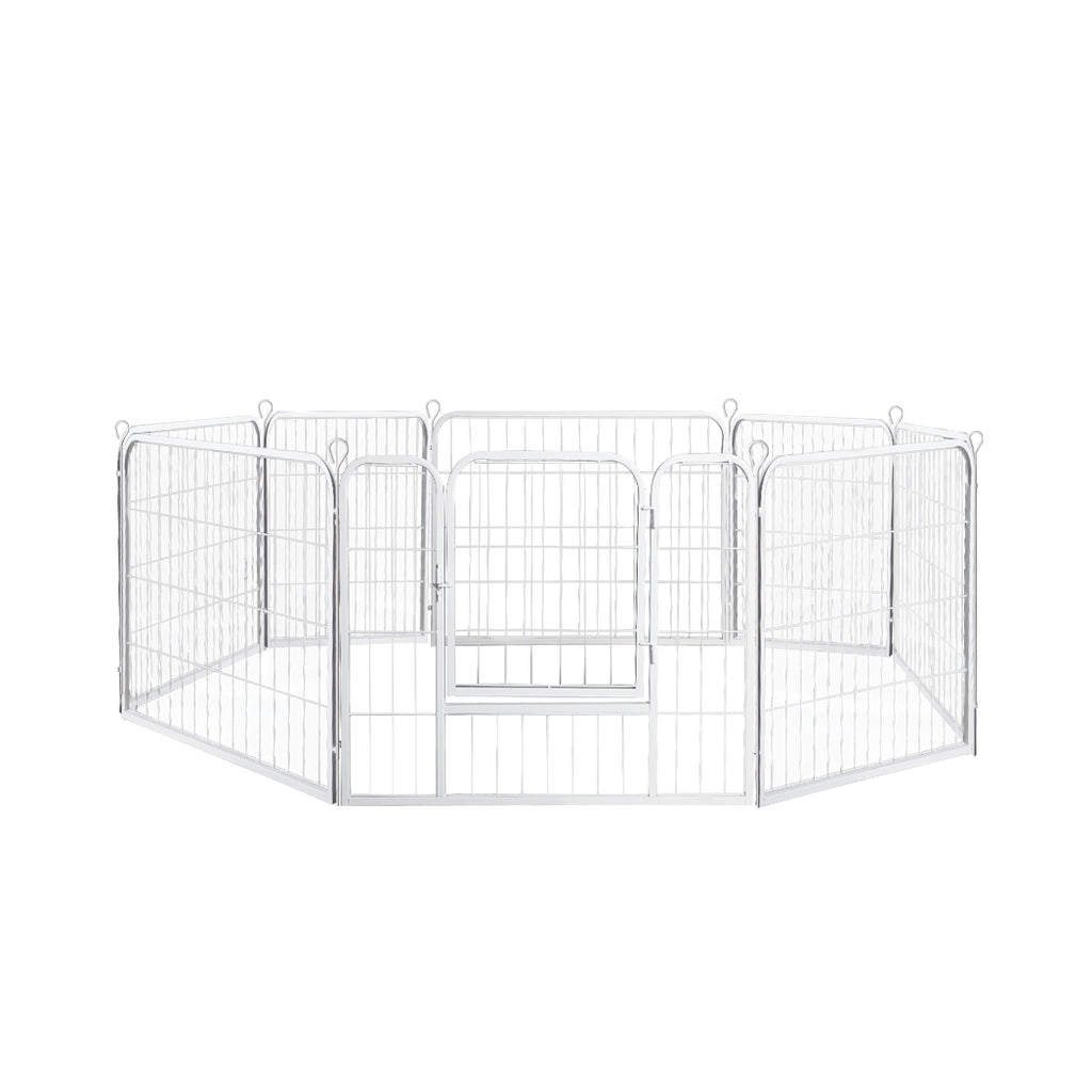 PaWz 8 Panel 24'' Pet Dog Playpen Puppy White 24 inch