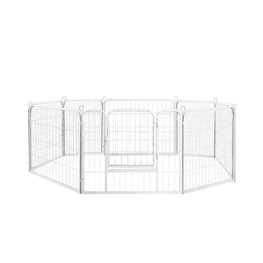 PaWz 8 Panel 24'' Pet Dog Playpen Puppy White 24 inch
