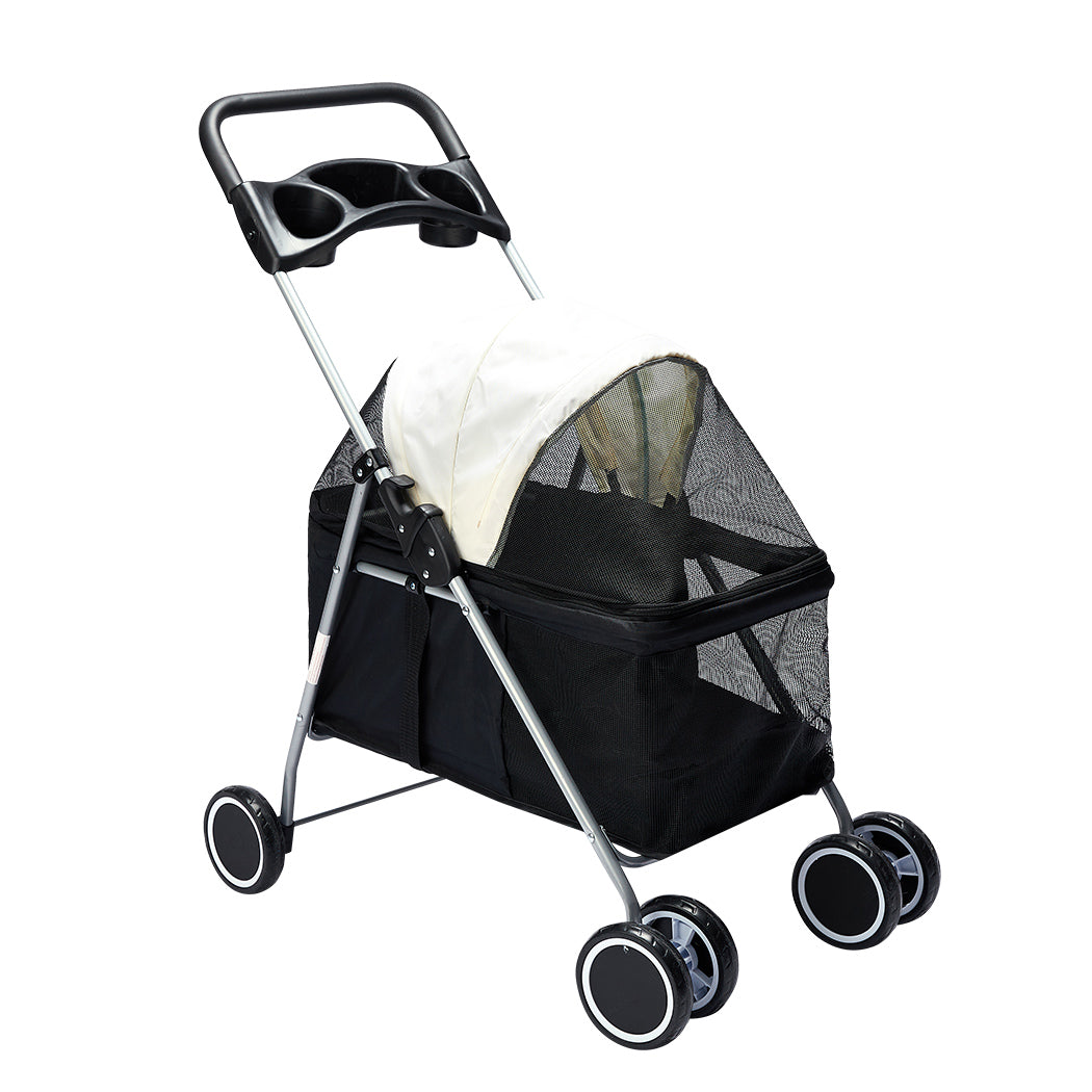 PaWz Large Pet Stroller Dog Cat Carrier Black