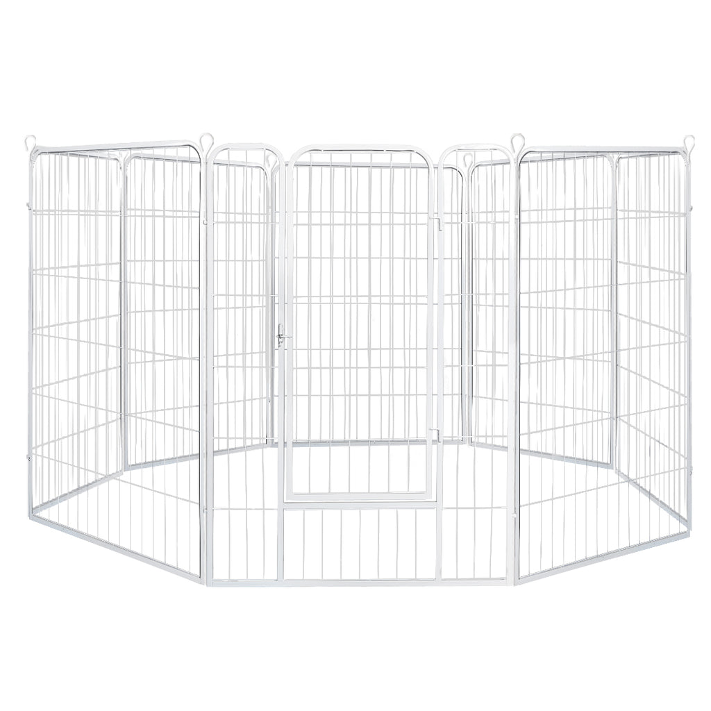 PaWz 8 Panel 48'' Pet Dog Playpen Puppy White 4kg chicken