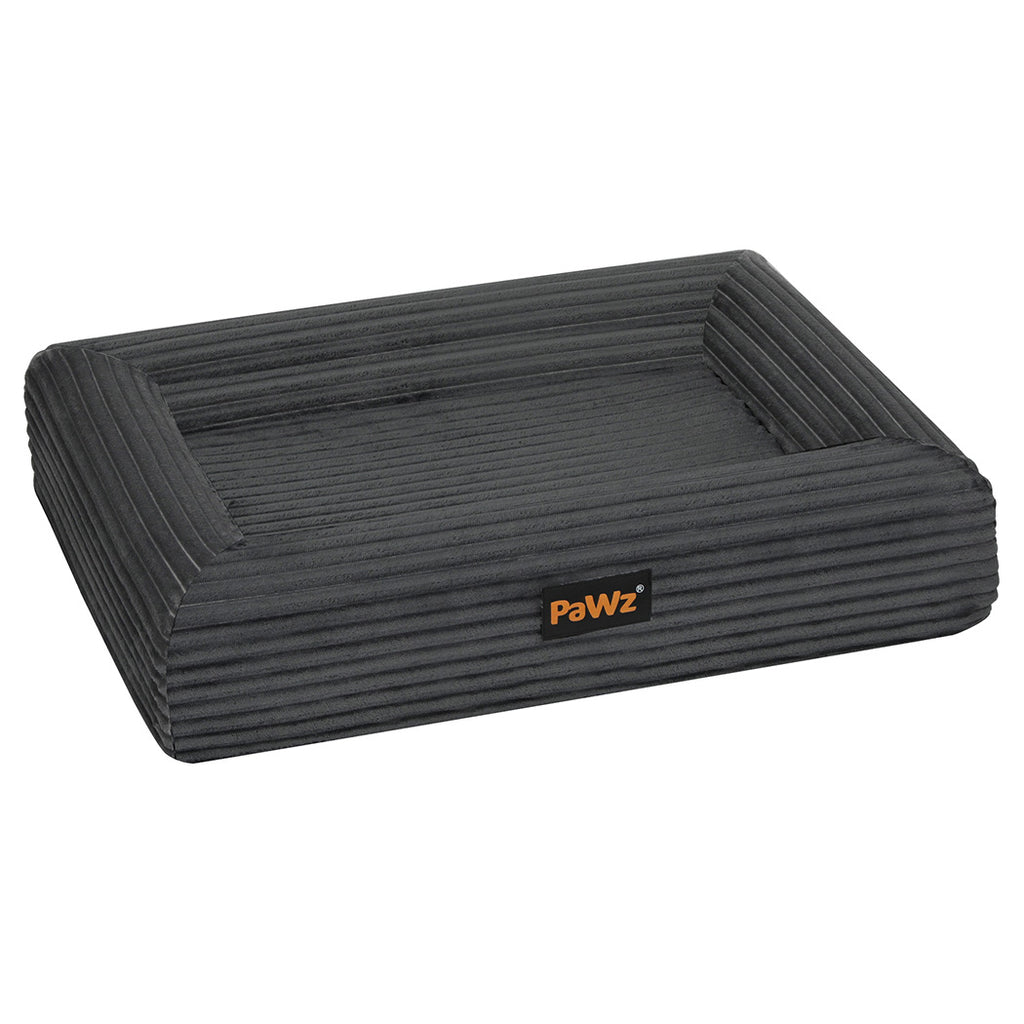 Pawz XXL Size Orthopedic Dog Bed with Corduroy Removable Cover Waterproof Washable Grey