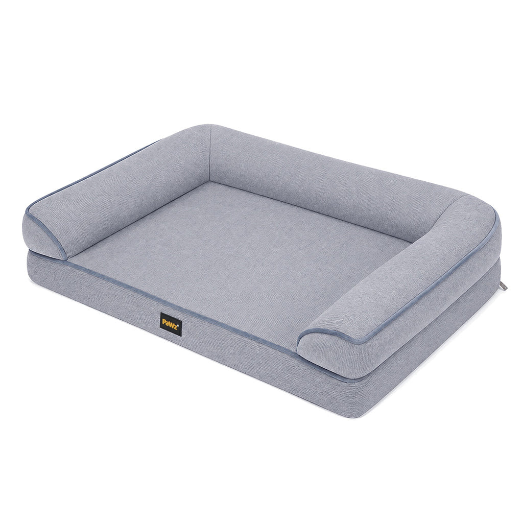 Pawz Cooling Orthopedic Dog Bed Waterproof Lining Washable Memory Foam Grey L