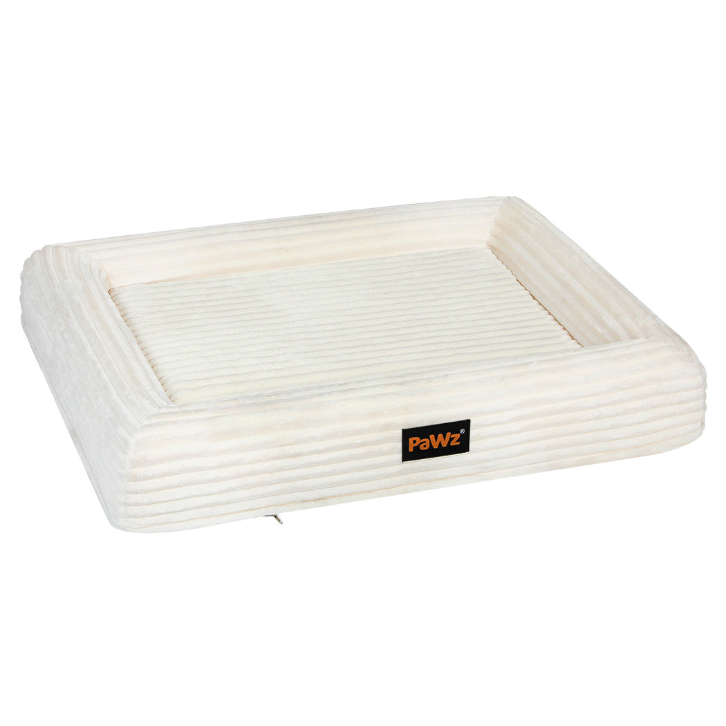 Pawz XXL Size Orthopedic Dog Bed with Corduroy Removable Cover Waterproof Washable Beige