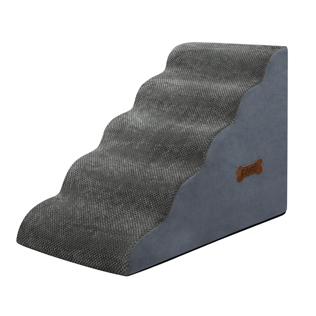 Pawz 5 Steps Pet Stairs Dog Ramp High Density Foam Grey