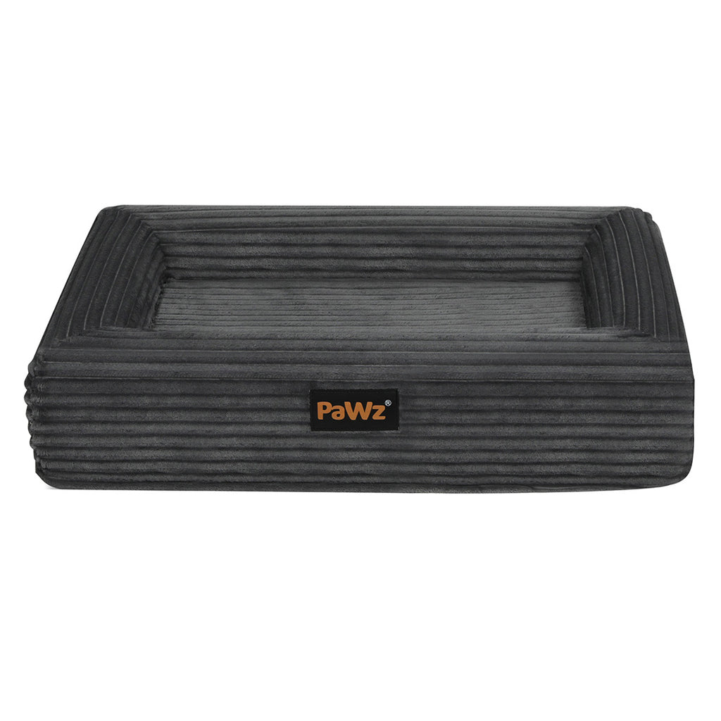 Pawz XXL Size Orthopedic Dog Bed with Corduroy Removable Cover Waterproof Washable Grey