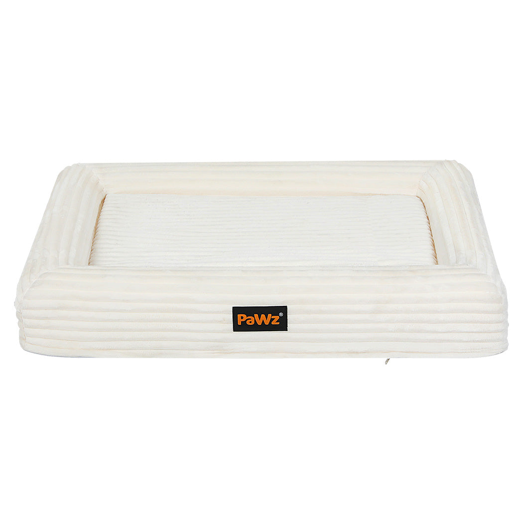 Pawz L Size Orthopedic Dog Bed with Corduroy Removable Cover Waterproof Washable Beige