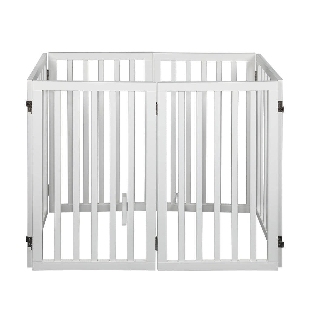 PaWz Wooden Pet Gate Dog Fence Safety White 6 Panels