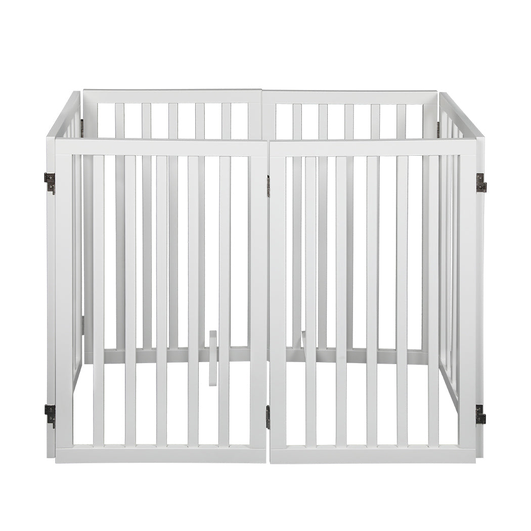 PaWz Wooden Pet Gate Dog Fence Safety White 6 Panels