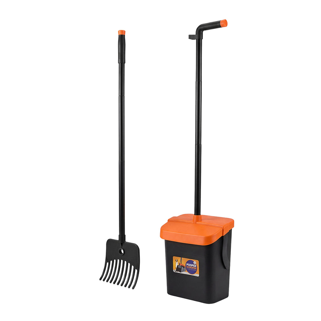 Pawz Pooper Scooper Rake Kit Long Handle Dog Poop Picker Easy Pickup Outdoor