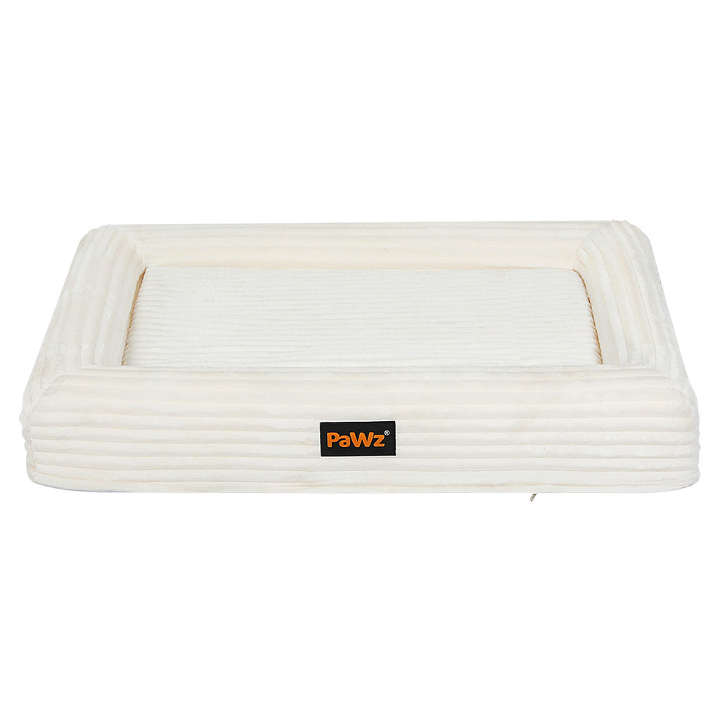 Pawz M Size Orthopedic Dog Bed with Corduroy Removable Cover Waterproof Washable Beige