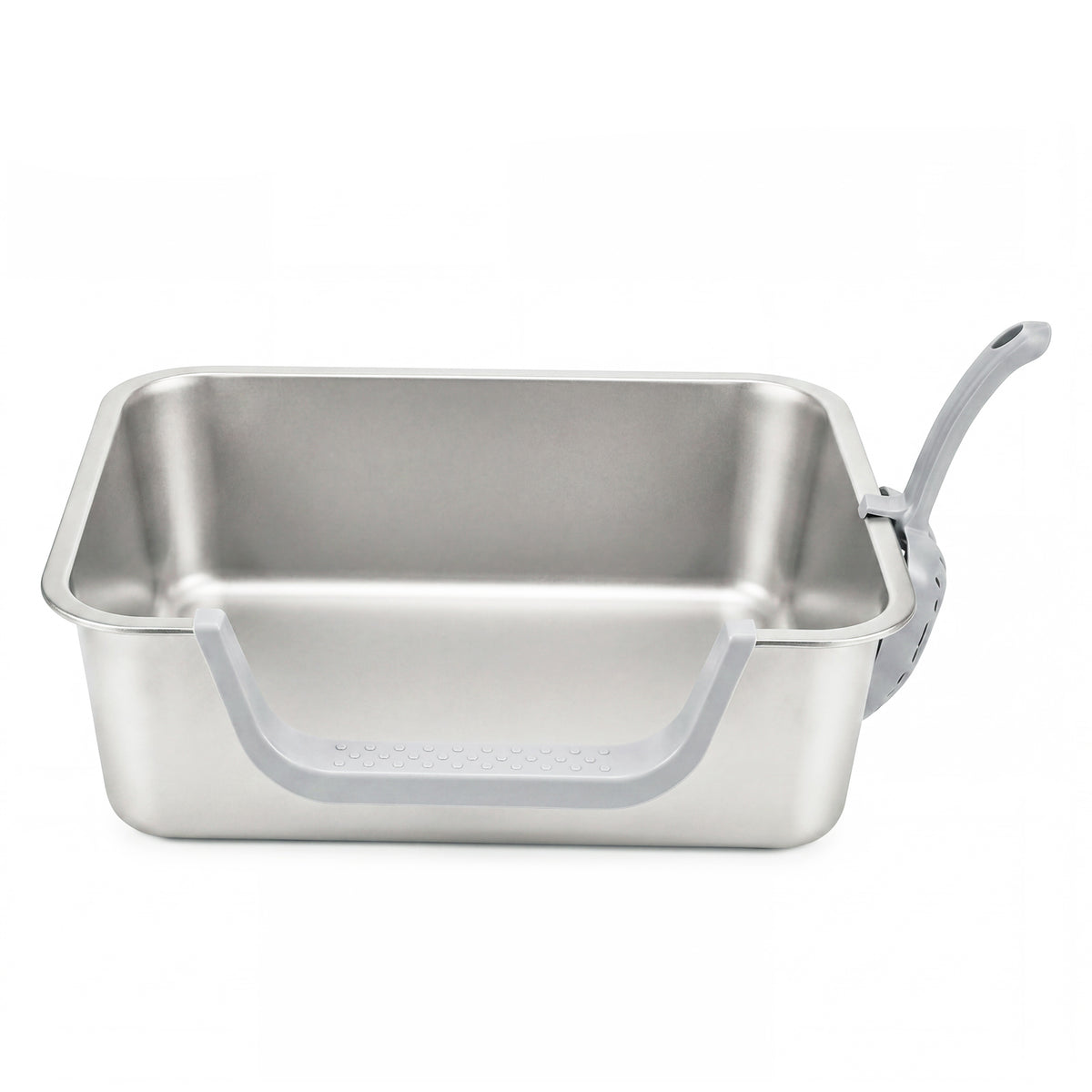 Pawz Stainless Steel Cat Litter Box Low Entry Tray Non-Stick Easy to Clean