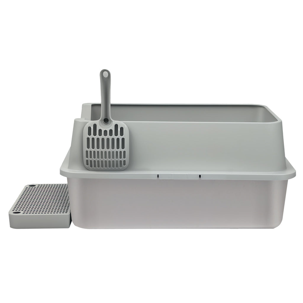 Pawz Stainless Steel Large Semi-Enclosed Cat Litter Box
