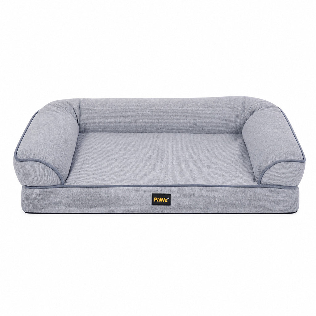 Pawz Cooling Orthopedic Dog Bed Waterproof Lining Washable Memory Foam Grey S