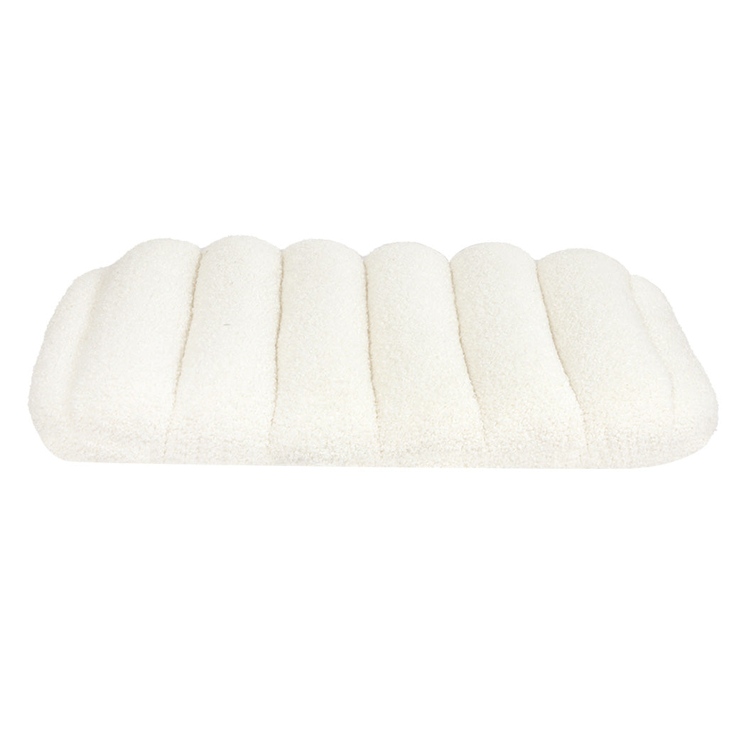 Pawz M Size Orthopedic Dog Bed with Sherpa Plush Removable Cover in White