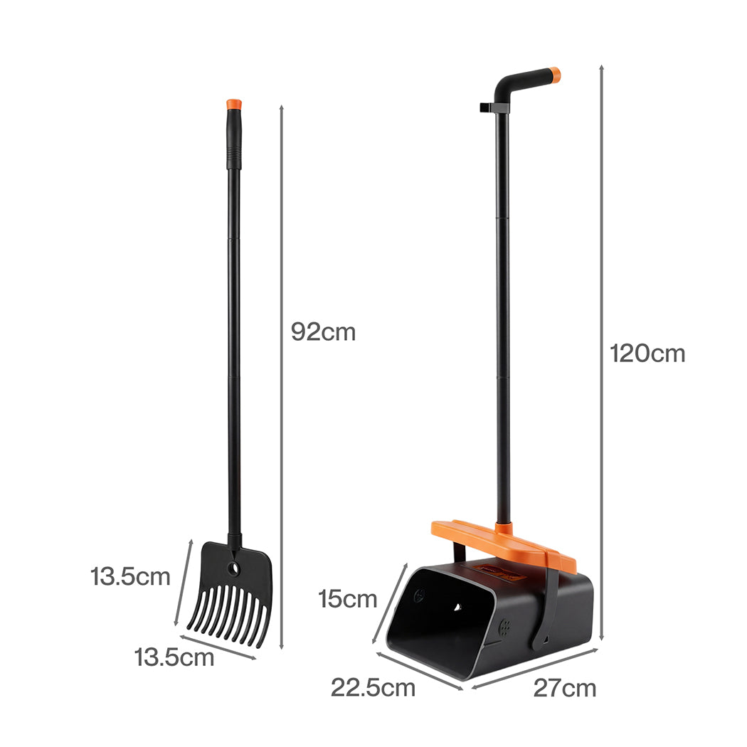 Pawz Pooper Scooper Rake Kit Long Handle Dog Poop Picker Easy Pickup Outdoor
