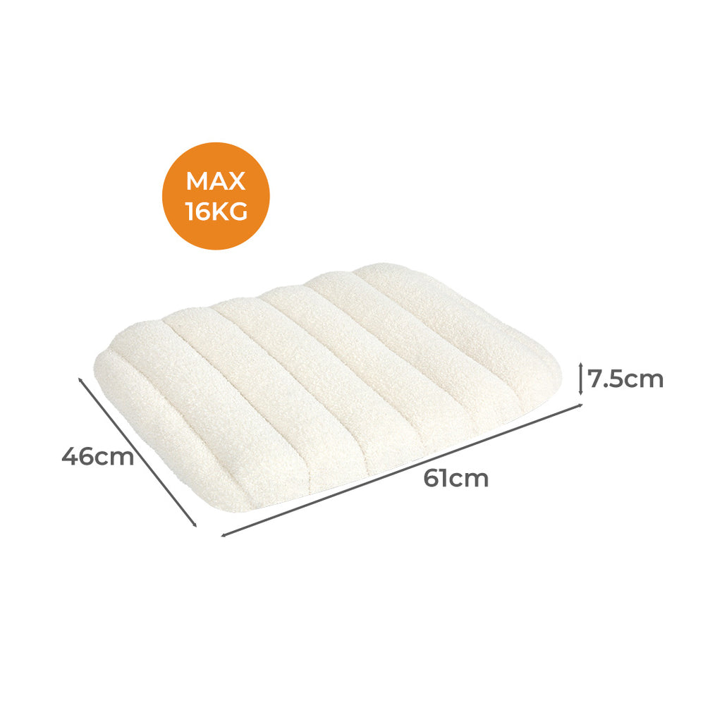 Pawz S Size Orthopedic Dog Bed with Sherpa Plush Removable Cover in White