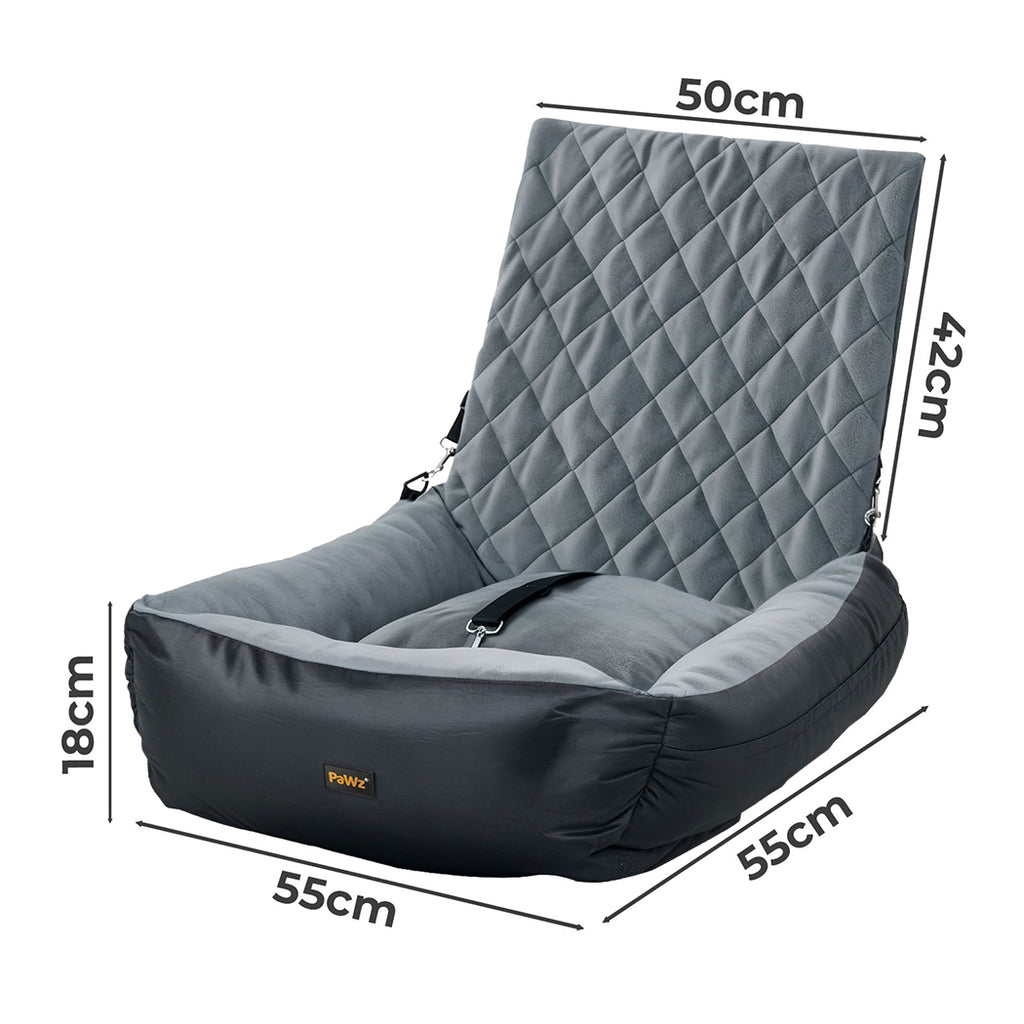 Pawz Pet Car Seat Dog Seat Travel Safety Booster Grey