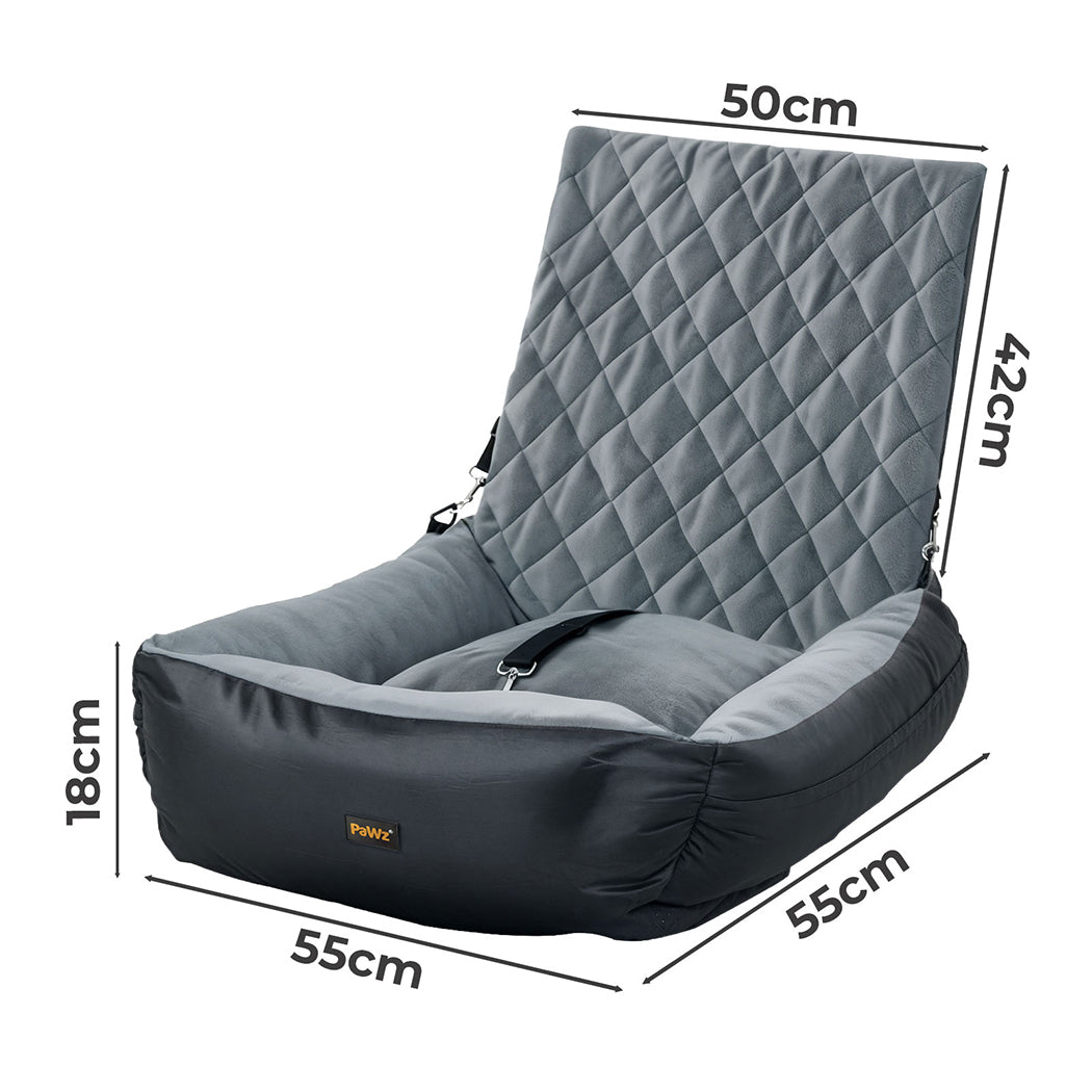Pawz Pet Car Seat Dog Seat Travel Safety Booster Grey