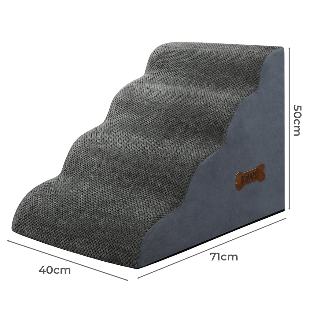 Pawz 4 Steps Pet Stairs Dog Ramp High Density Foam Grey