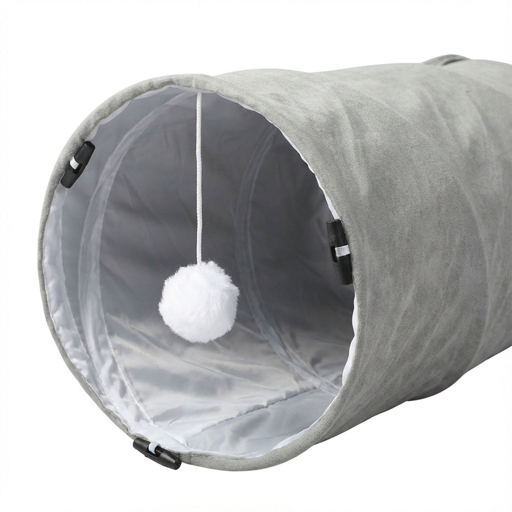 Pawz 3 Way Cat Tunnel Toy Interactive Foldable Tube Indoor Pet 2 Haning Balls