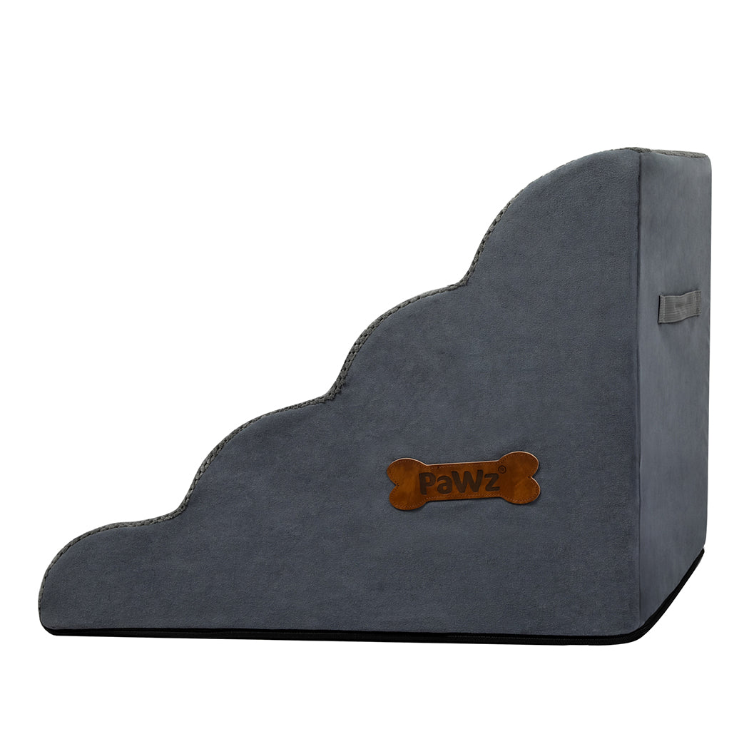 Pawz 4 Steps Pet Stairs Dog Ramp High Density Foam Grey