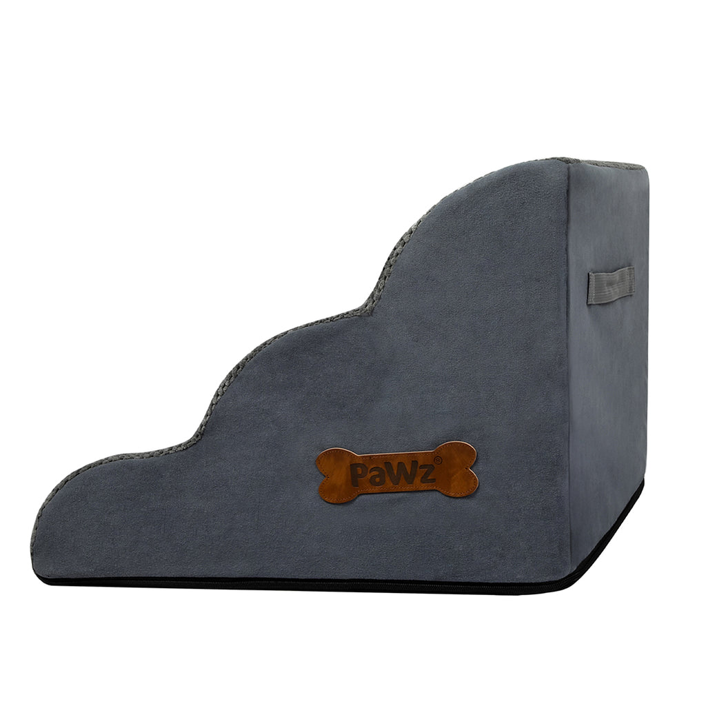Pawz 3 Steps Pet Stairs Dog Ramp High Density Foam Grey